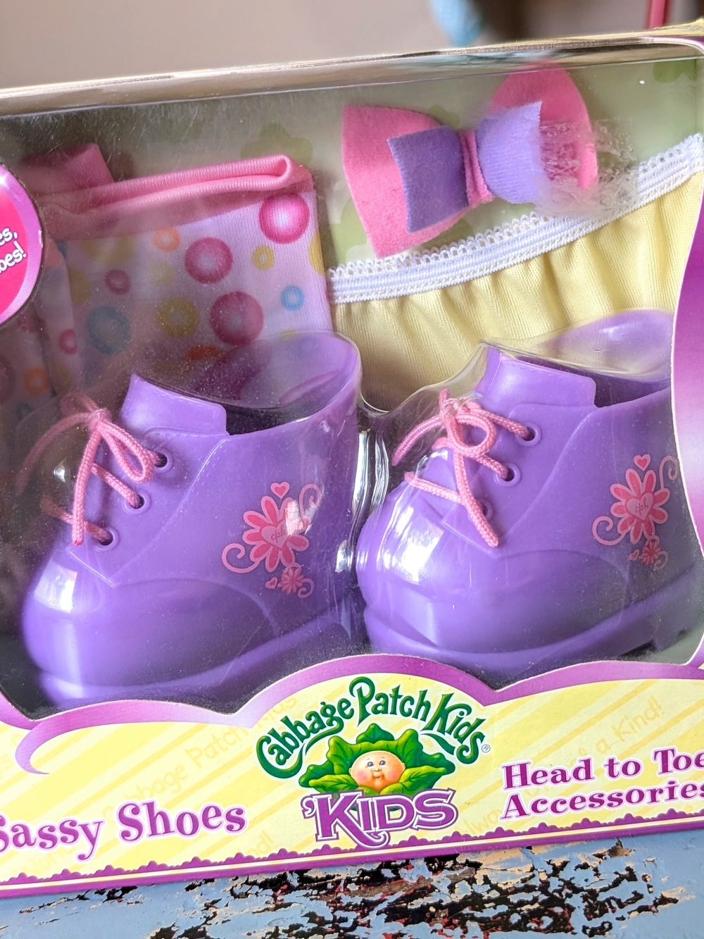Cabbage Patch Kids Purple Doll Shoes with Pink Laces